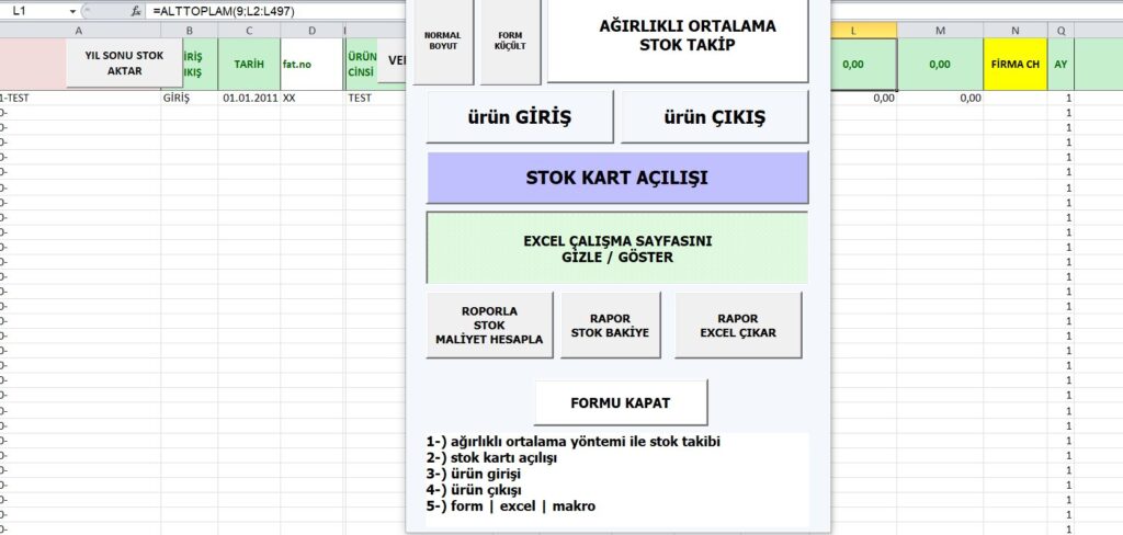 Stok Kart Raporlama